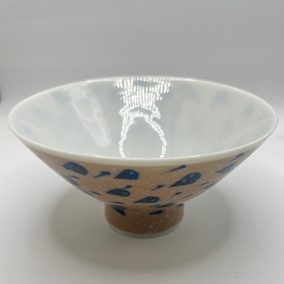 Vintage Japanese Sometsuke Blue/White Footed Porcelain Rice Bowls- Set of 4 - Picture 10 of 11